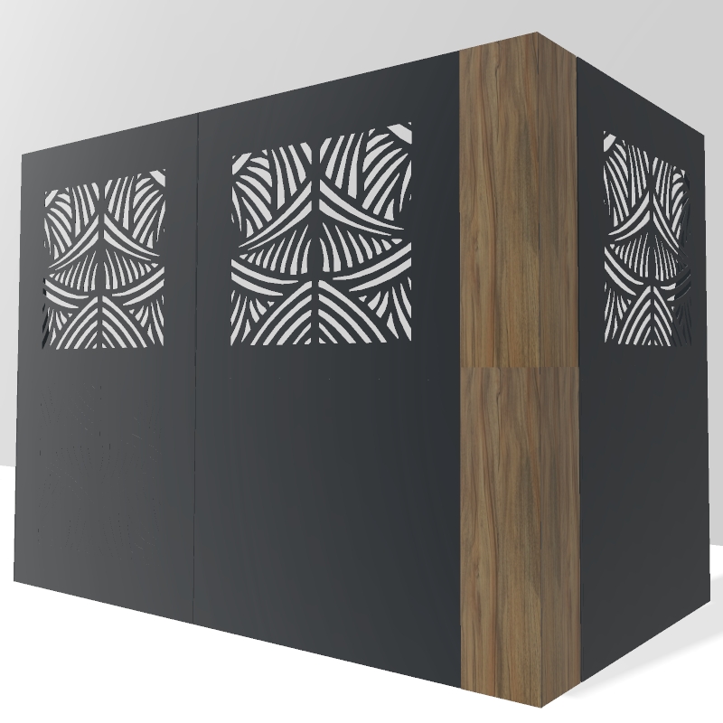 Cache poubelle extérieur déco bois design